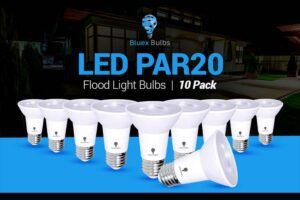LED Flood Light Bulb 8W - PAR20 Outdoor LED Flood Light Bulb 8W 75 Watt Equivalent 500 Lumens Dimmable Waterproof E26 3000K Warm White LED Flood Light Bulbs for Security Led Spotlight Indoor Led Recessed Light Bulbs - 10 Pack - Bluex Bulbs PAR20 Outdoor LED Flood Light Bulb 8W