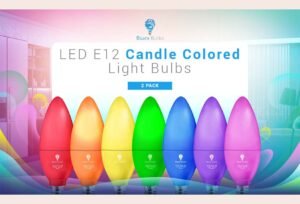 Pink LED Candle Bulbs - Pink LED Candle Bulbs – 4W (40W Equivalent), E12 Base – Decorative Chandelier & Candelabra Light Bulbs for Party, Porch, Home, Holiday & Mood Lighting - 2 Pack - Bluex Bulbs Pink LED Candle Bulbs – 4W