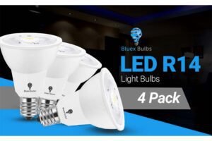 R14 LED Bulbs 6W - BlueX Bulbs R14 LED Bulbs 6W (60W Equivalent) - E17 Intermediate Base, 3000K Warm White, Dimmable Mini Reflector Floodlight Bulbs for Accent, Track, and Display Lighting (4-Pack) - Bluex Bulbs Best BlueX Bulbs R14 LED Bulbs 6W