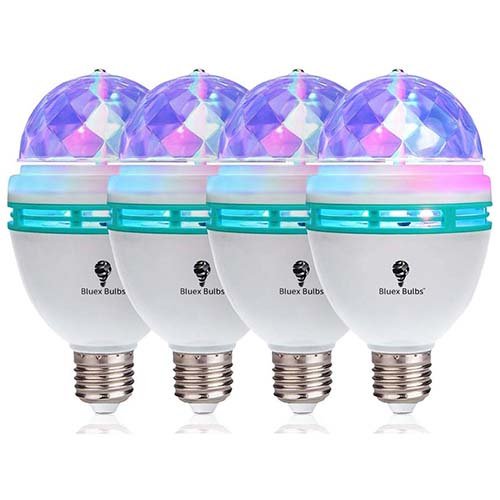 BlueX Bulbs RGB Rotating LED Party Light Bulbs