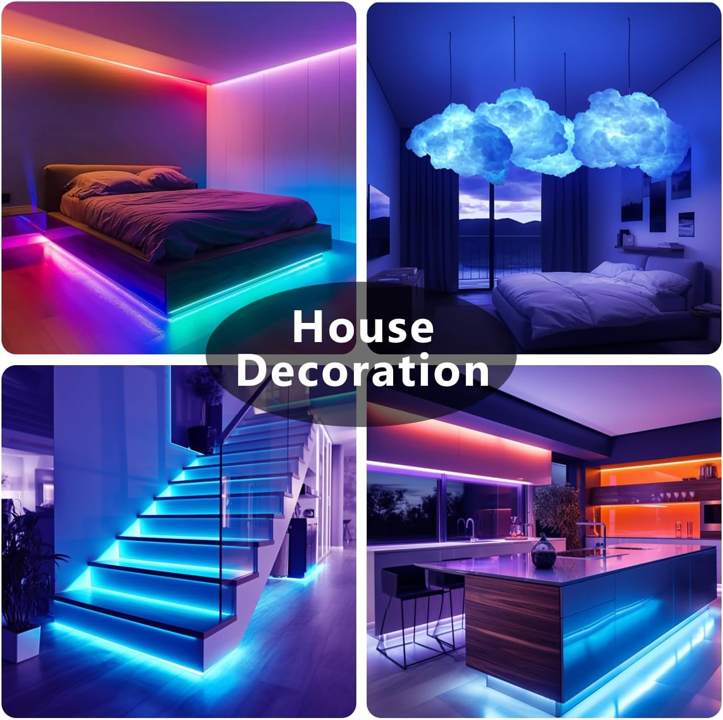 DAYBETTER LED Strip Lights 110ft, Smart Lighting Strips with App Remote Control, RGB Music Sync Color Changing Lights for Bedroom Kitchen Party Home Decor(1 Roll) - Image 5