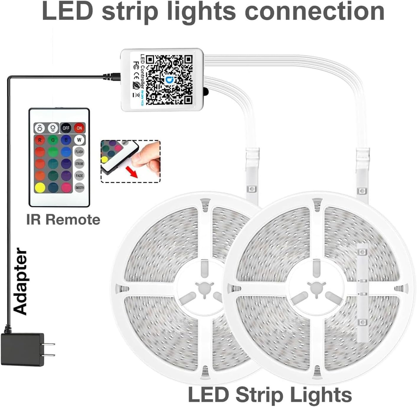 DAYBETTER LED Strip Lights 200 ft (2 Rolls of 100 ft), Smart App Control Lighting Bedroom Rome Decor with Remote, RGB Music Sync Color Changing LED Lights for Party - Image 5