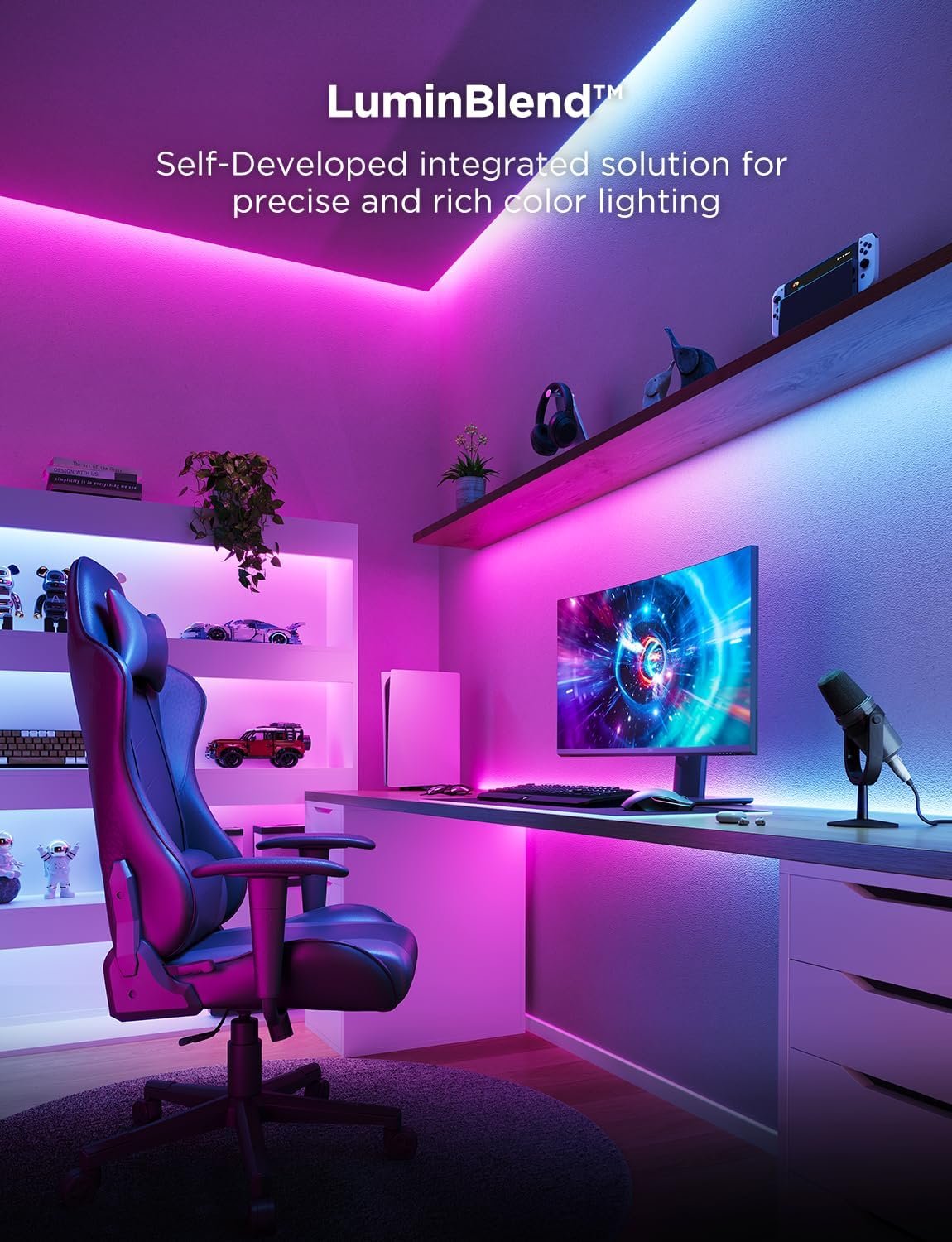 Govee RGBWWIC Strip Light 2 Pro with Matter, 6.56ft Smart LED Strip Lights Compatible with Alexa and Google Assistant, Color Changing LED Lights for Bedroom, Cabinet, Party, Gaming Desk, Home Decor 3 Govee RGBWWIC Strip Light 2 Pro with Matter, 6.56ft Smart LED Strip Lights Compatible with Alexa and Google Assistant, Color Changing LED Lights for Bedroom, Cabinet, Party, Gaming Desk, Home Decor - Image 3
