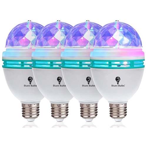 BlueX Bulbs RGB Rotating LED Party Light Bulbs